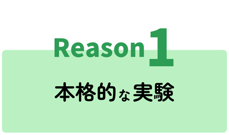 理由1
本格的な実験