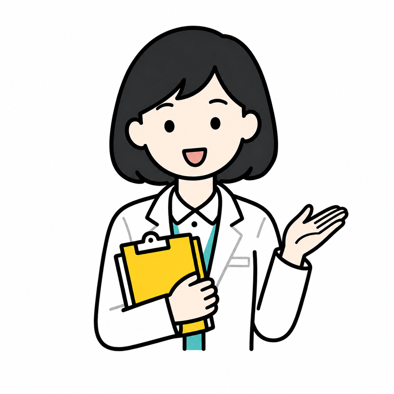 案内している先生のイラスト